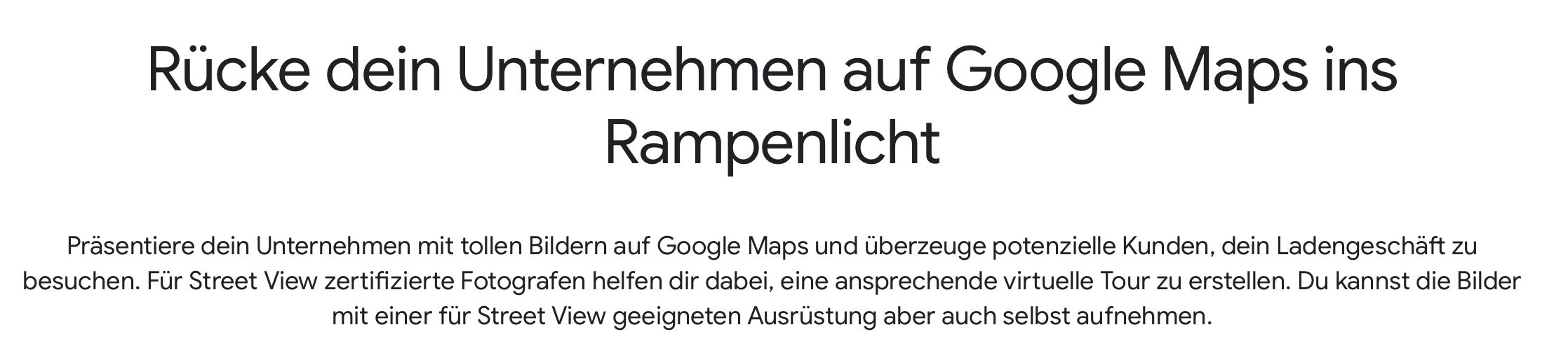 360 Grad Ansichten und virtueller Rundgänge auf Google